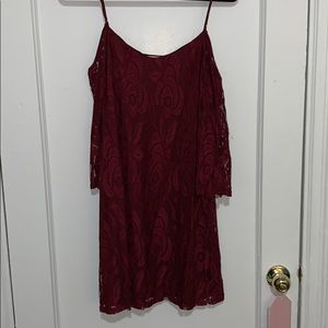Cold shoulder lace dress